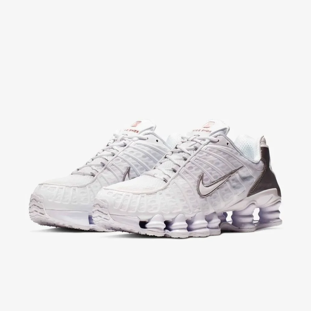 Nike Shox TL Shoes White Metallic Silver AV3595-100 Men's Size 12